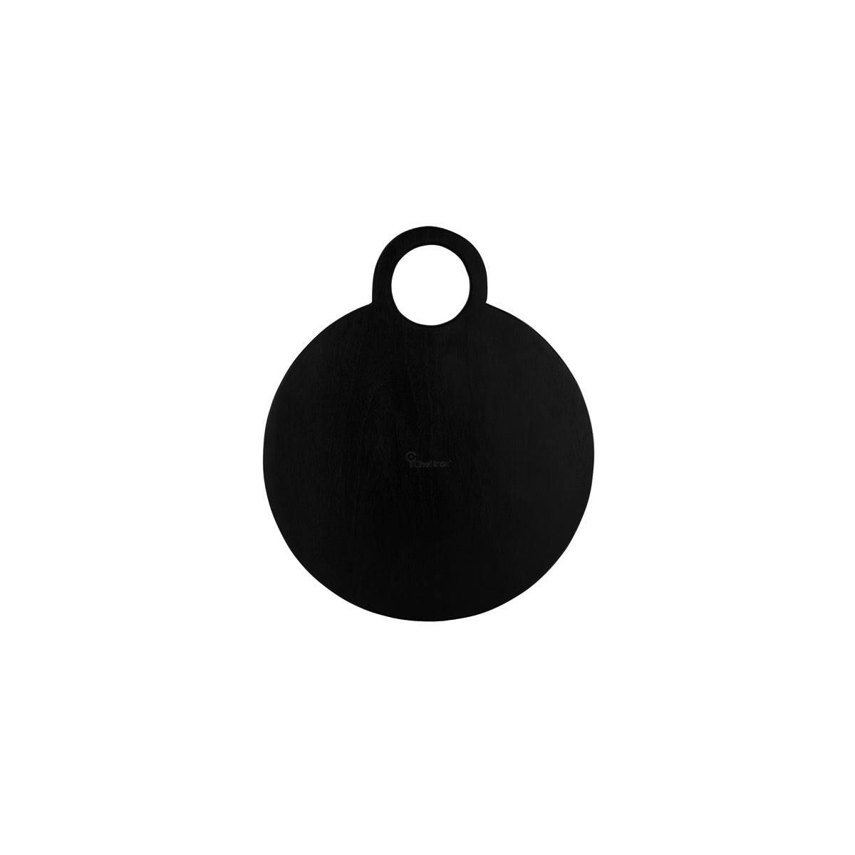 Serve Round Board Blk W/Loop Hdl Acacia 440X370X15Mm