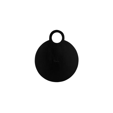 Serve Round Board Blk W/Loop Hdl Acacia 440X370X15Mm