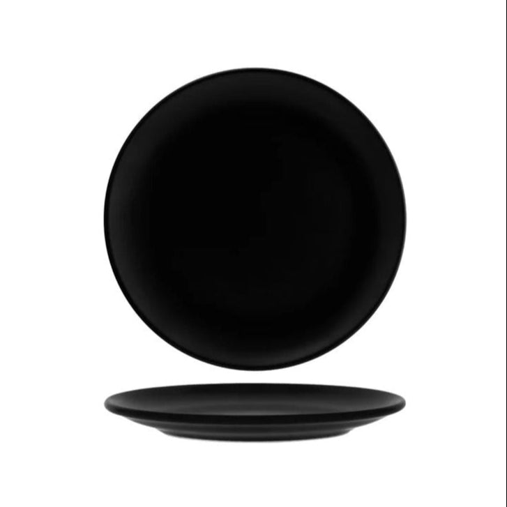 Notte Black Round Flat Plate, 190 x 21mm: Pack of 12