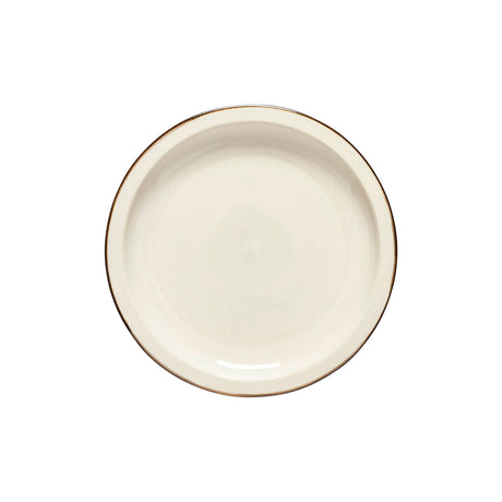 Plate - 262mm, Casafina Poterie,  Cream, with Caramel line: Pack of 6