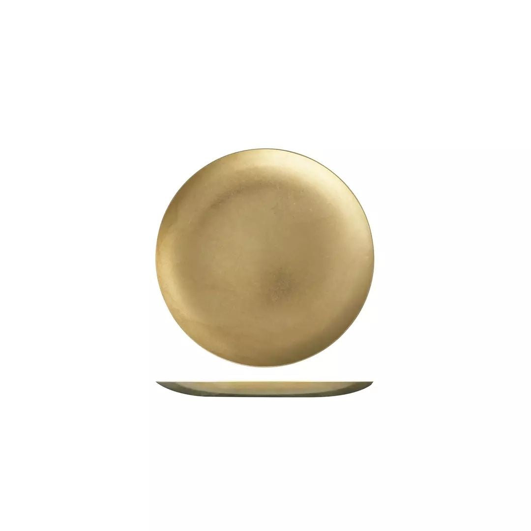 Vintage Serving-ware, Gold Round Coupe Plate, Moda - 170mm: Pack of 6