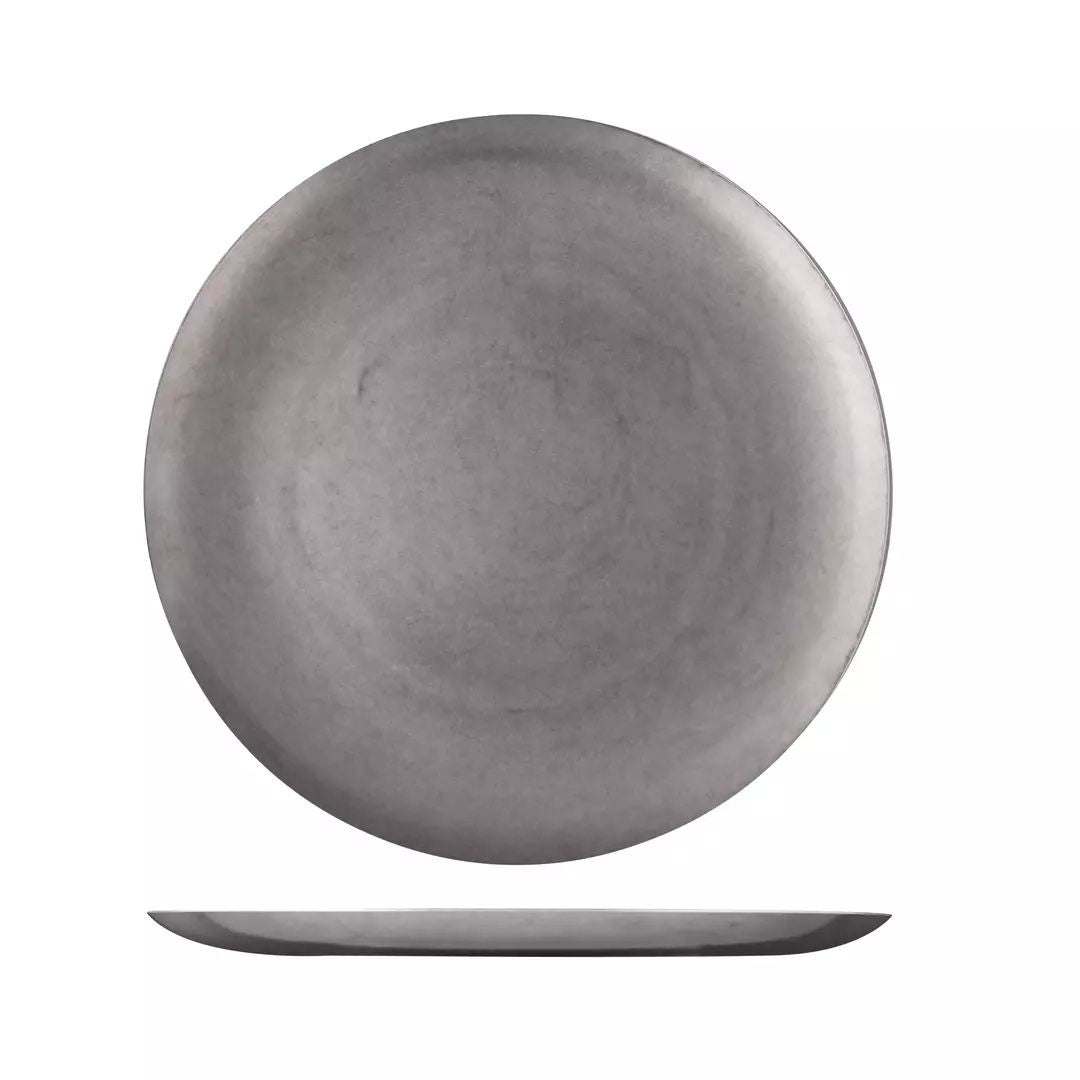Vintage Serving-ware, Stainless Steel Round Coupe Plate, Moda - 260mm: Pack of 6