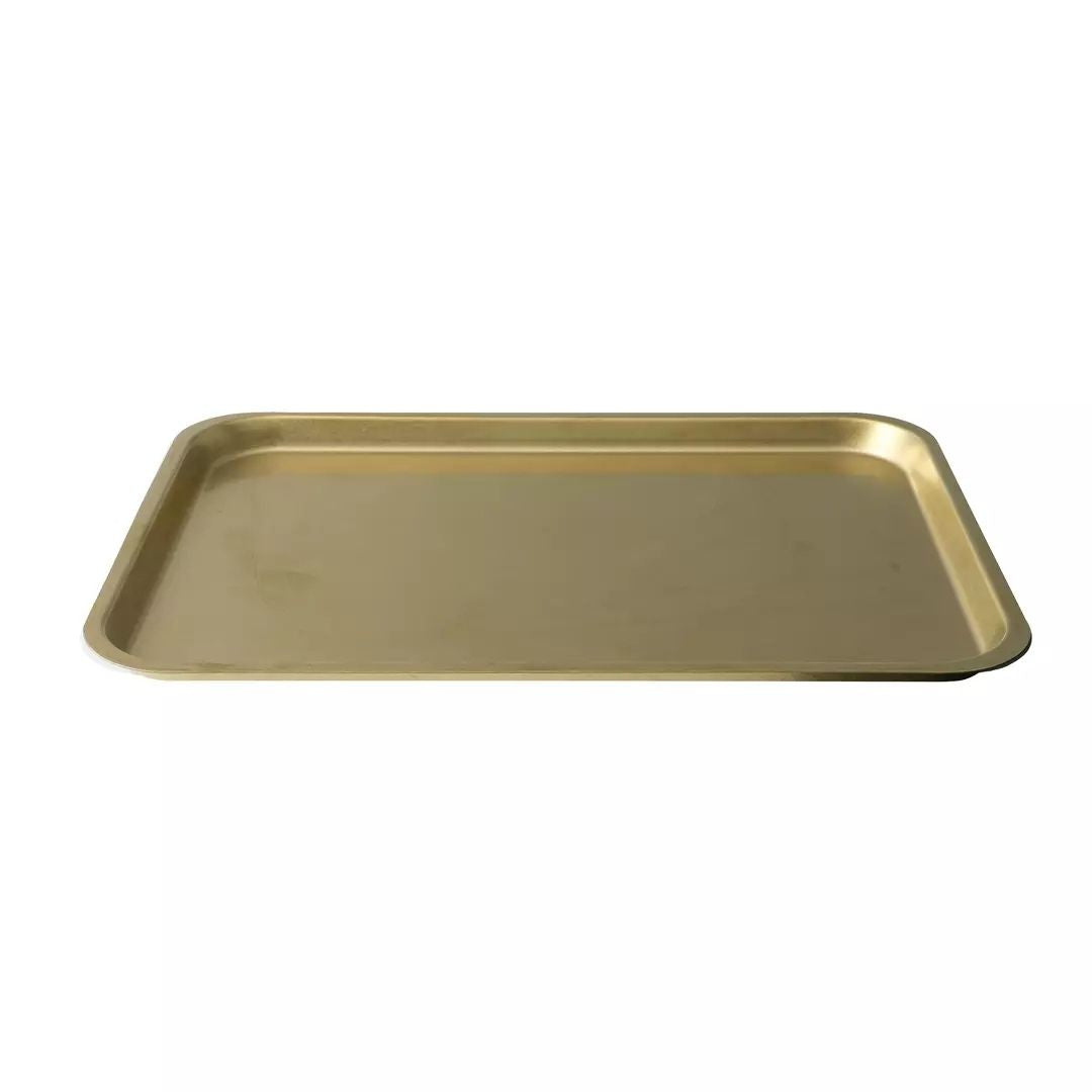 Vintage Serving-ware, Gold Rectangular Tray 360 x 250 x 13mm, Moda: Pack of 6