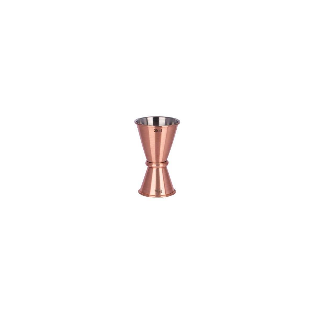 Chef Inox Japanese Jigger, Rolled Edges, 15/30Ml, Copper Plated