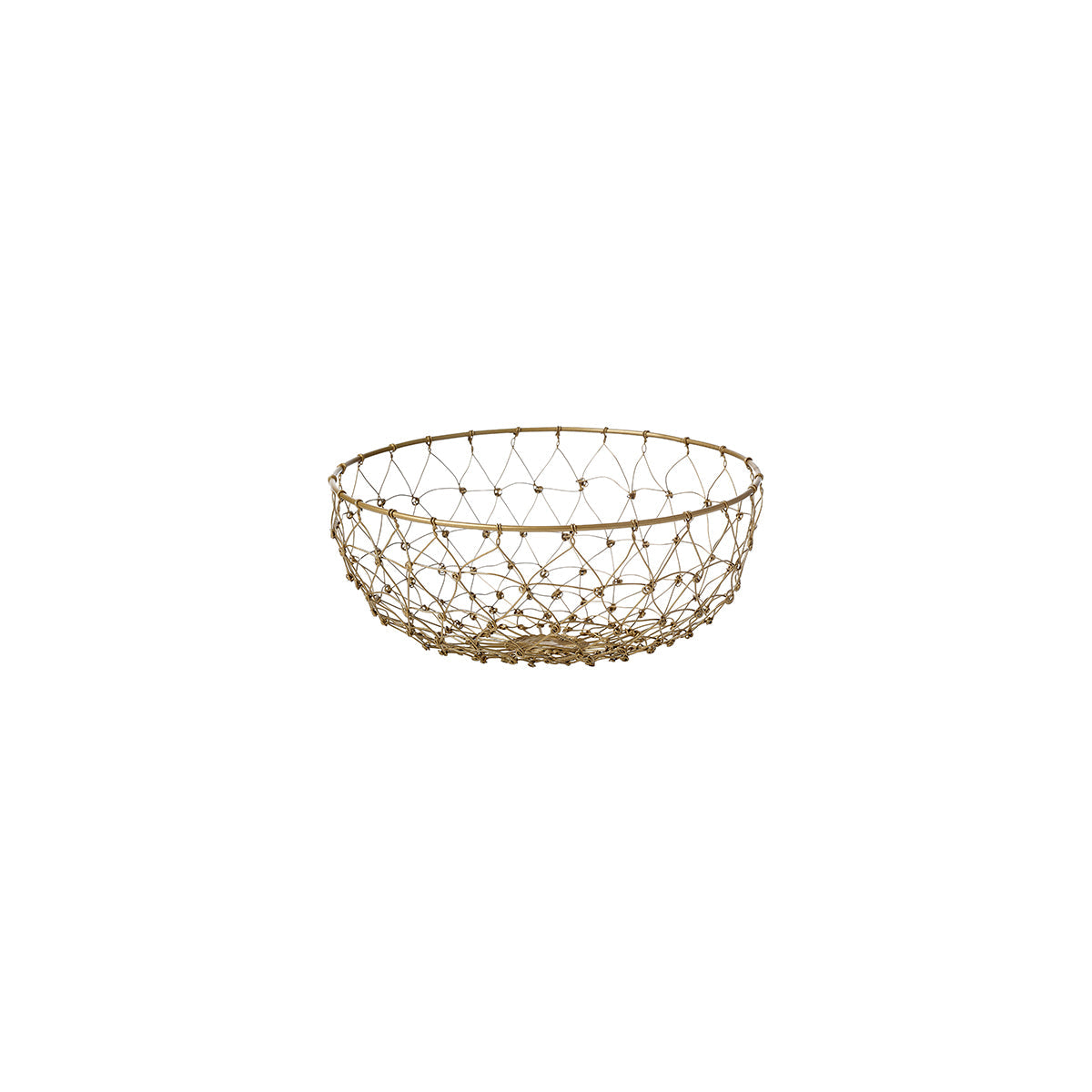 Coney Island Patina Fishing Net Wire Rnd Basket 230x100mm Gold