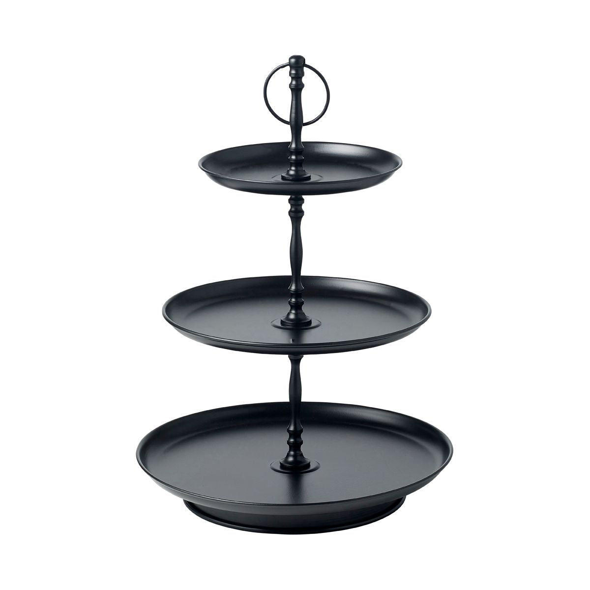 Coney Island Tea Stand 3-Tier Black Galvanised 180/250/310x470mm: Pack of 1