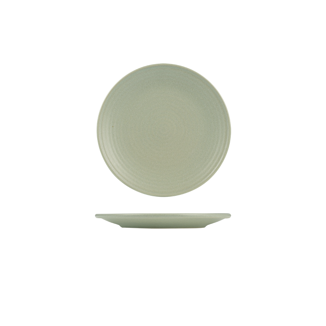 Zuma Pearl Pistachio - Coupe Ribbed Plate 210mm: Pack of 6