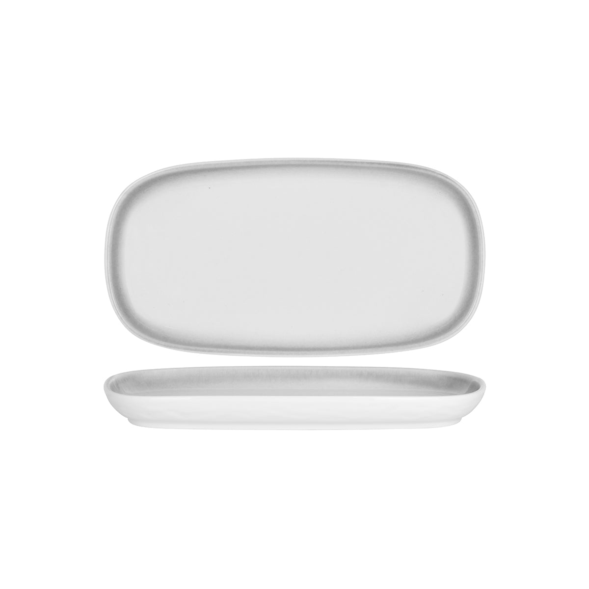 Tablekraft Bistro Rect Coupe Platter 350X186Mm Frosted Steel