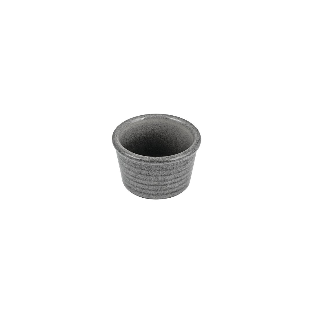 Ramekin-Ribbed, 85mm /50mm H, Gravel: Pack of 6
