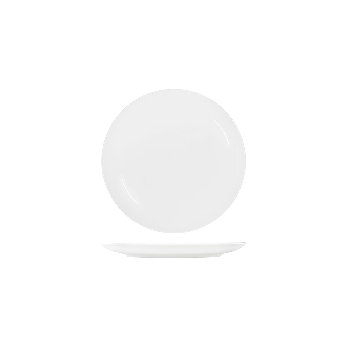 Tablekraft Core White Round Plate Coupe Shape-225mm: Pack of 6