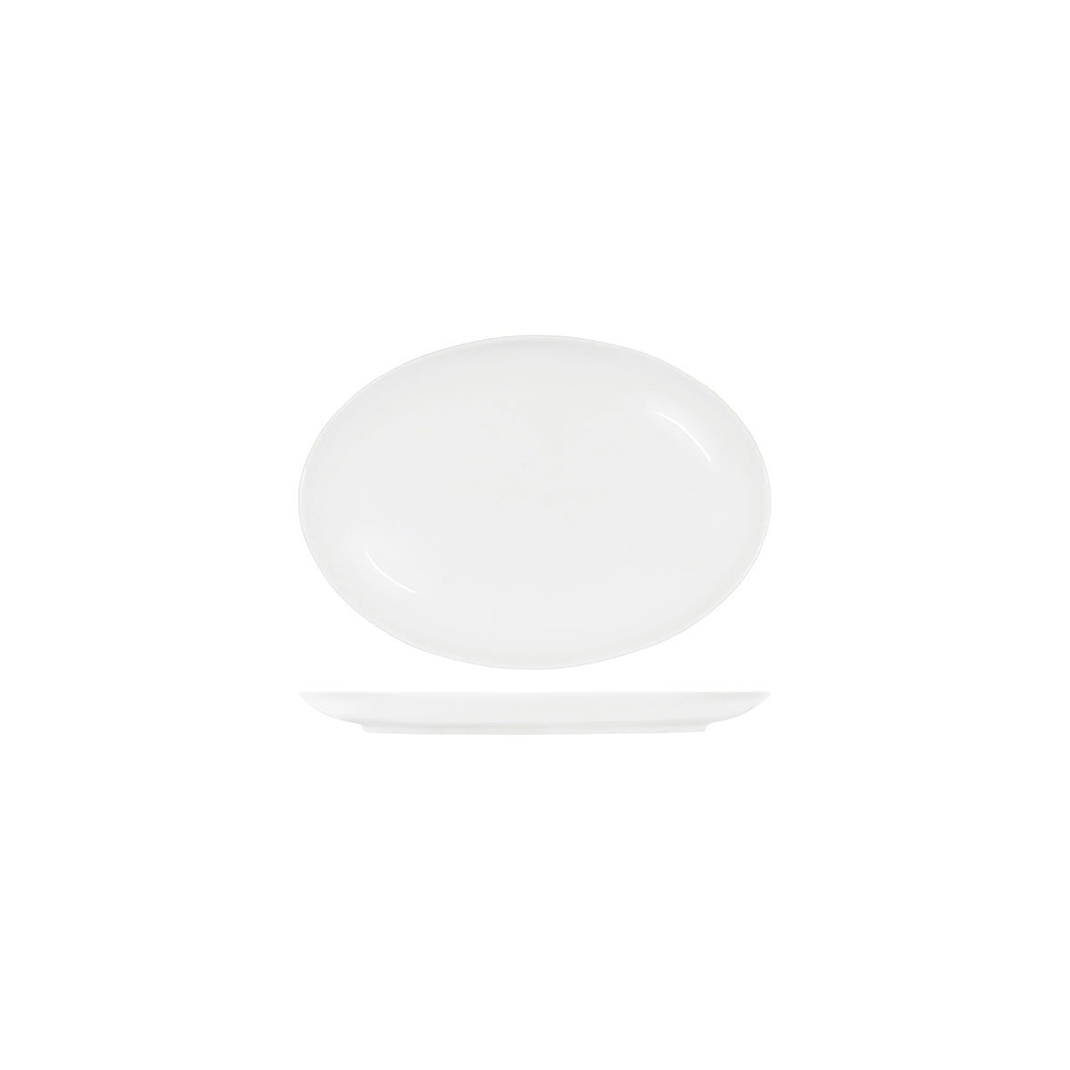 Core White Platter-Oval Coupe Shape -255x180x23mm: Pack of 4
