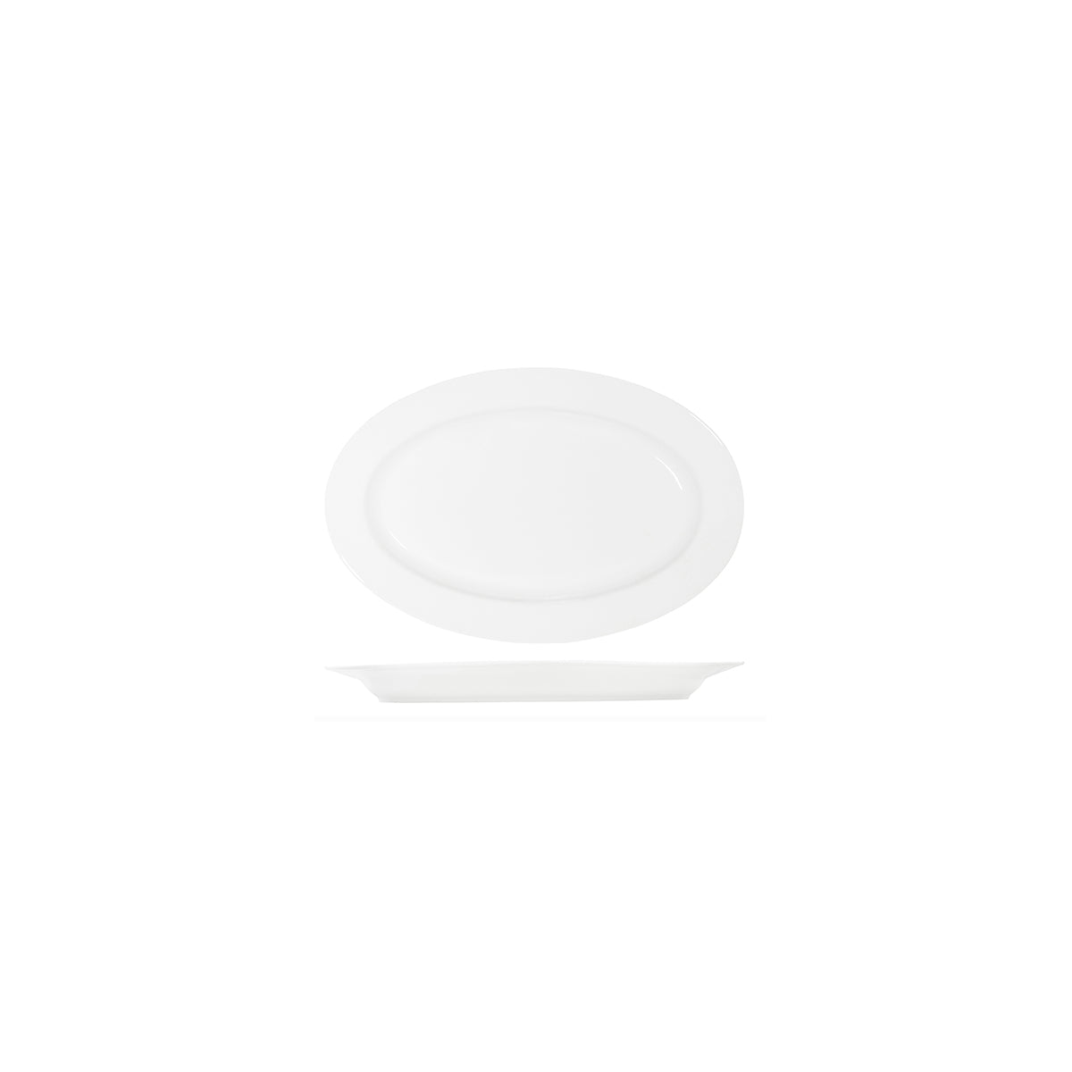 Core White Platter-Oval Rim Shape -200x140x20mm: Pack of 6