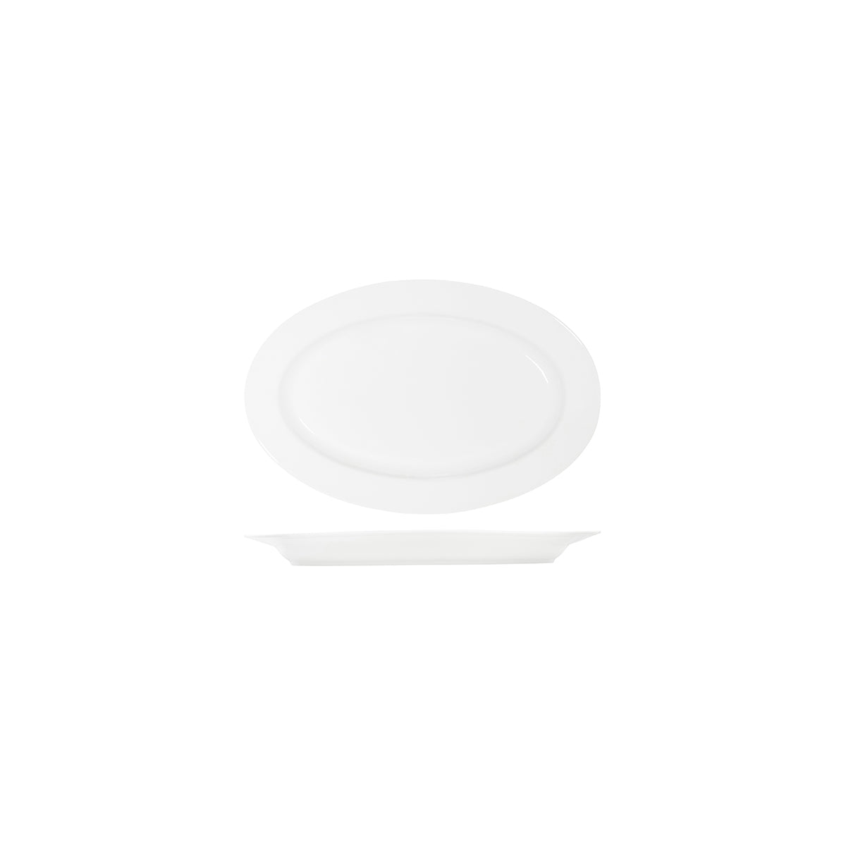 Core White Platter-Oval Rim Shape -230x155x23mm: Pack of 6