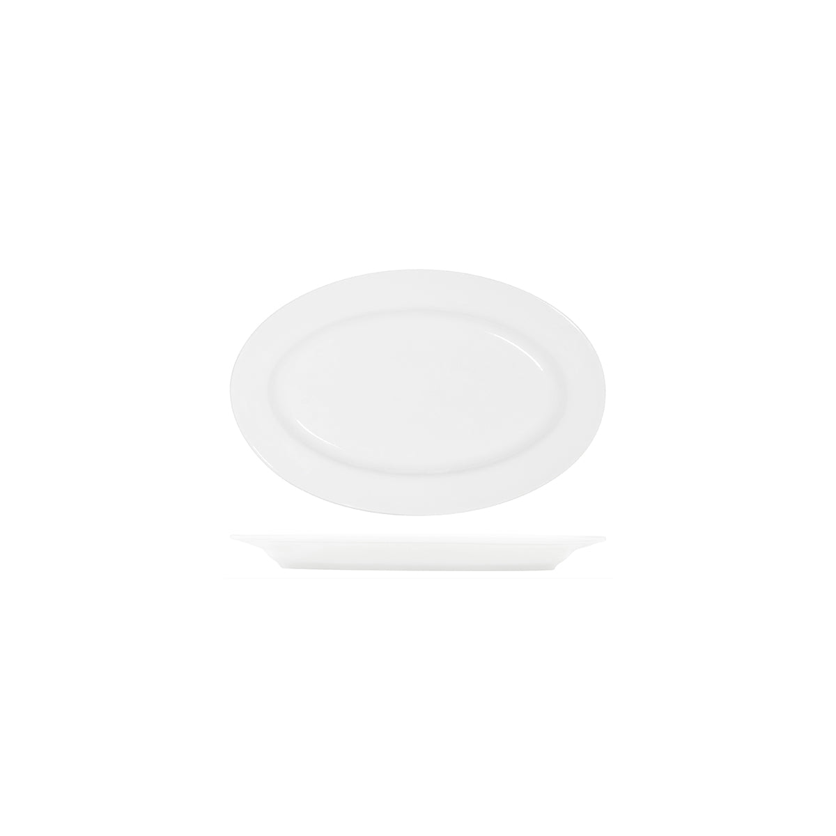 Core White Platter-Oval Rim Shape -260x170x24mm: Pack of 6