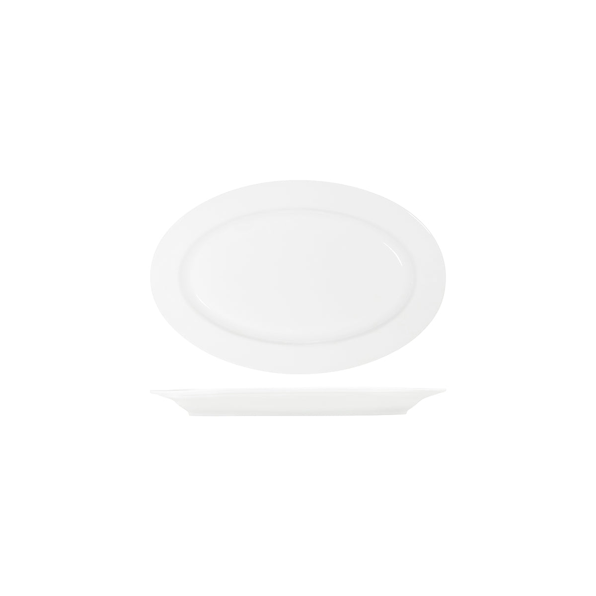 Core White Platter-Oval Rim Shape -300x200x28mm: Pack of 6