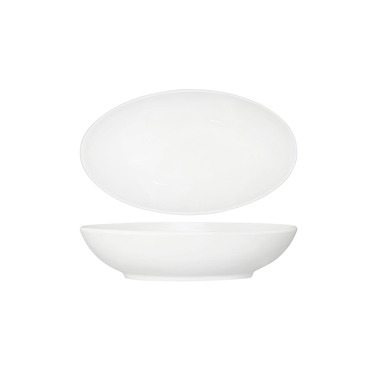 Core White Oval Salad Serving Bowl 380 x 230 x 90mm: Pack of 2