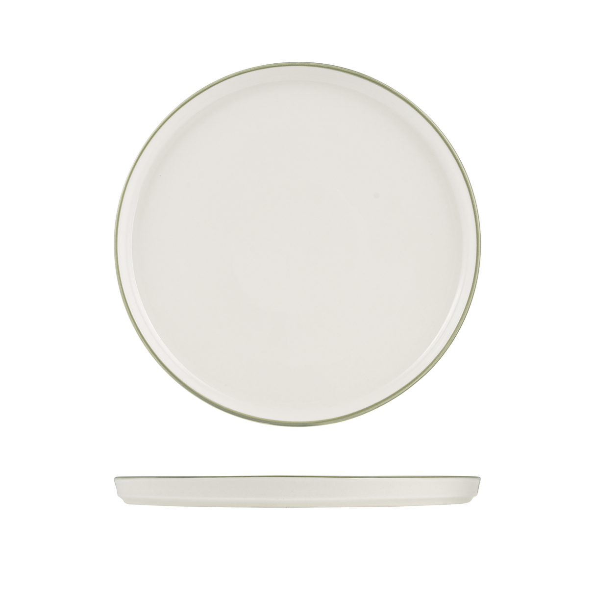 Round Walled Plate 300mm, 22mm High, Homestead Olive - Pack of 6