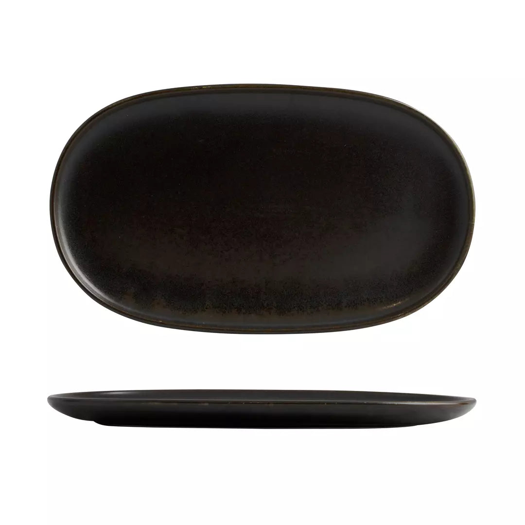 Oval Coupe Plate - 305 x 180mm, Earth: Pack of 6
