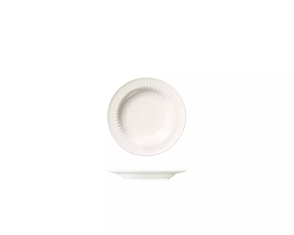 Round Rim Plate - 170mm - White: Pack of 6
