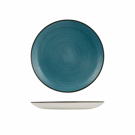 Round Plate-Coupe, 165mm, Raw Teal: Pack of 6