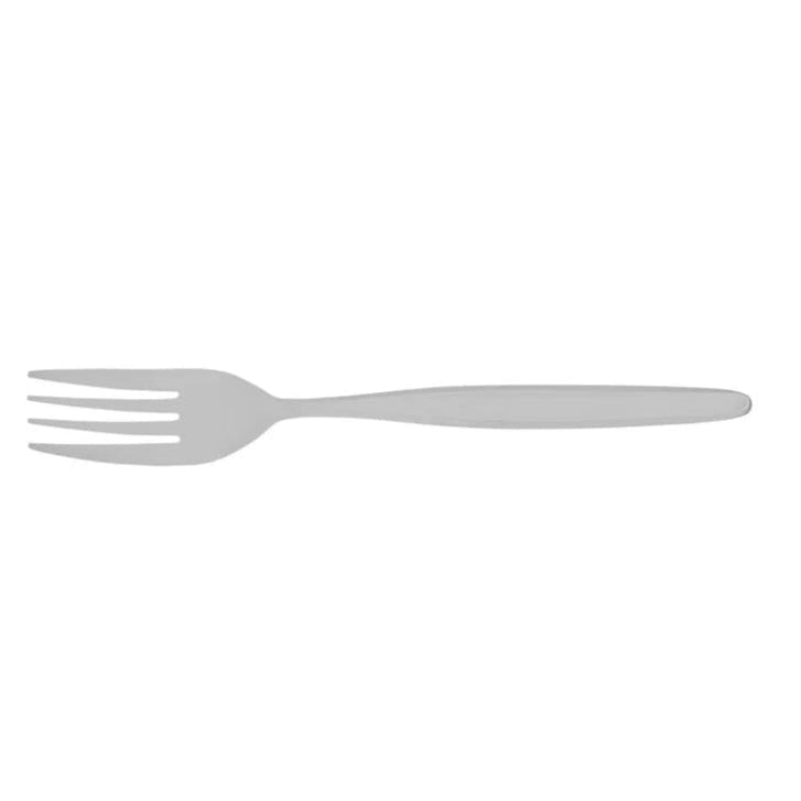 Silver fork on a white background