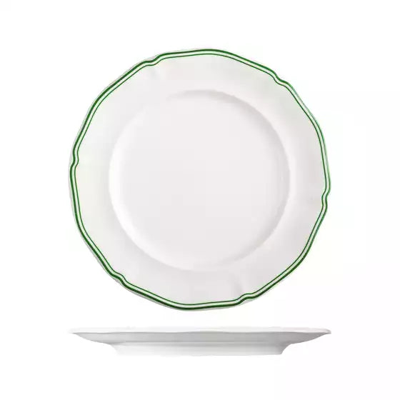 Astoria Emerald Scalloped Round Plate - Wide Rim, 270mm