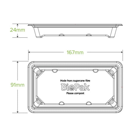 Small sushi tray - natural - Carton of 600 units
