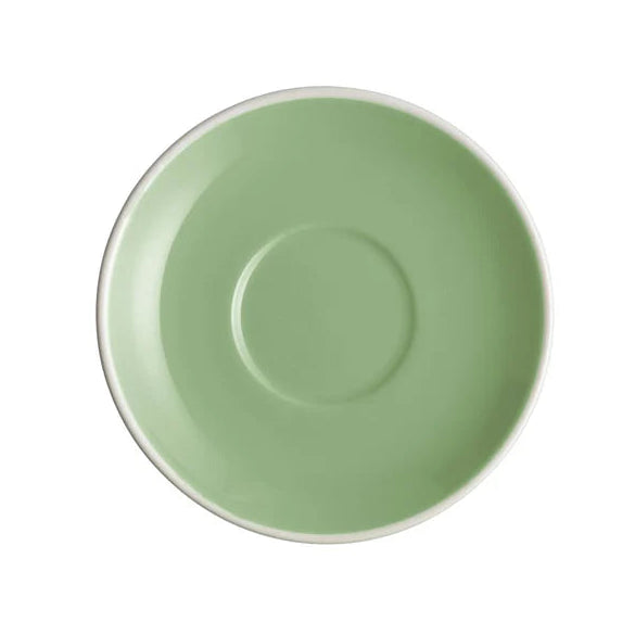 Green saucer on a white background