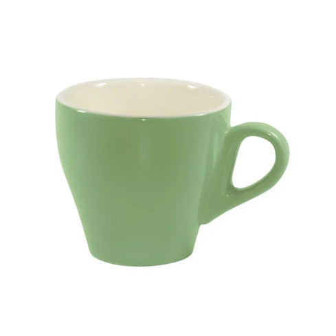 Green mug on a white background
