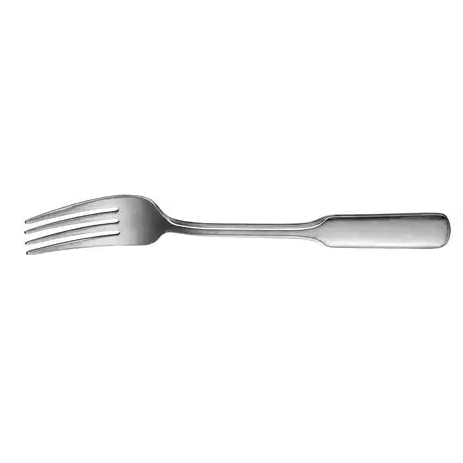 Silver fork on a white background