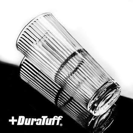 Clear plastic fitting with DuraTuff logo on a black background
