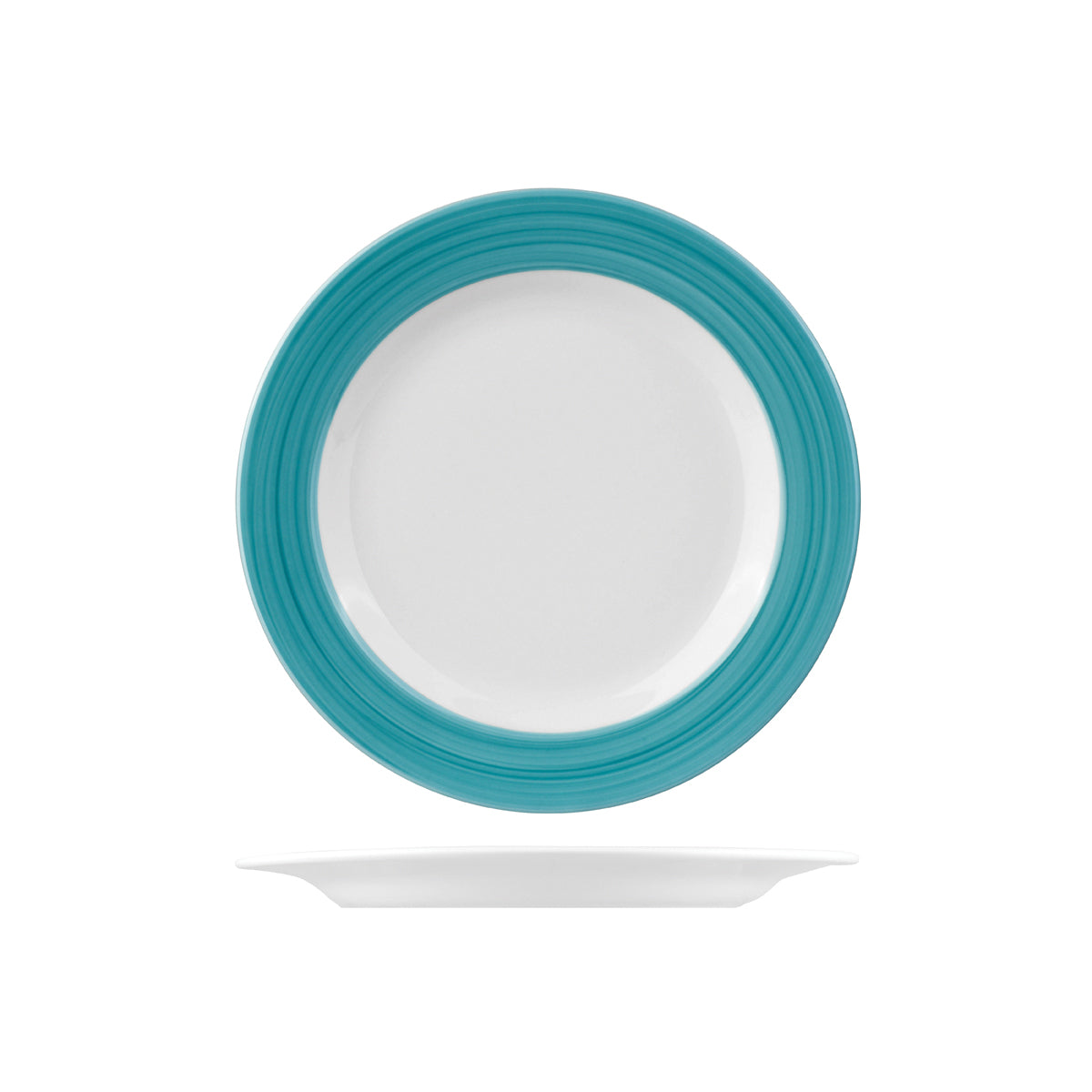 Stocked Studio Wide Rim Plate 230mm Aqua Foam Light Blue: Pack of 12
