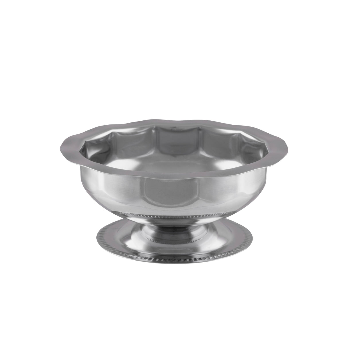 Silver decorative bowl on a white background