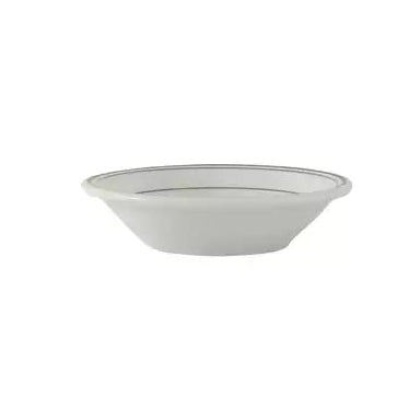 White ceramic bowl with a thin black rim on a white background, 133ml