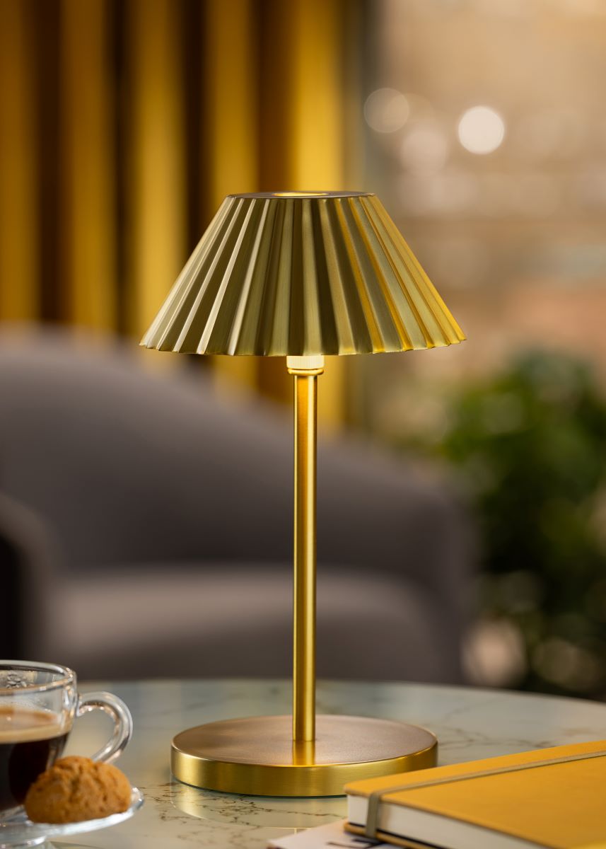 Aruba Led Cordless Lamp 230mm Brushed Gold