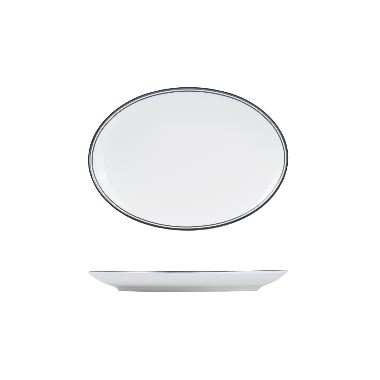 Nano Cru Oval Coupe Plate Black 260 X 190mm: Pack of 12