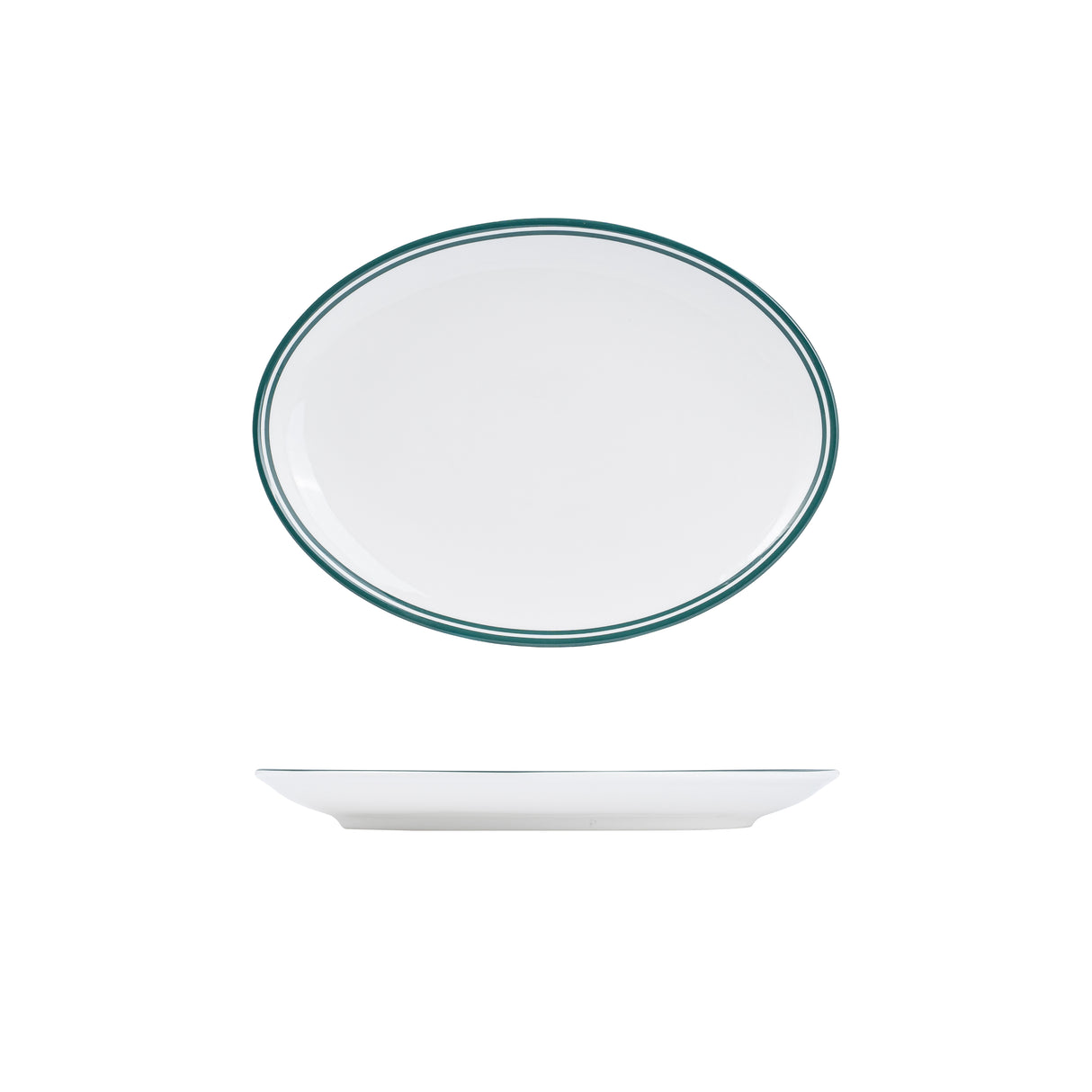 Nano Cru Oval Coupe Plate Green 320 X 230mm: Pack of 6