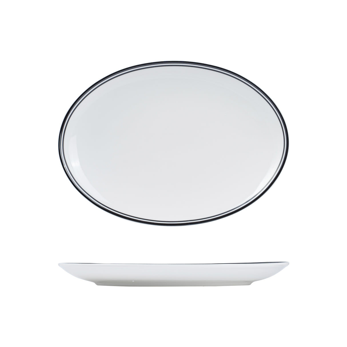 Nano Cru Oval Coupe Plate Black 320 X 230mm: Pack of 6