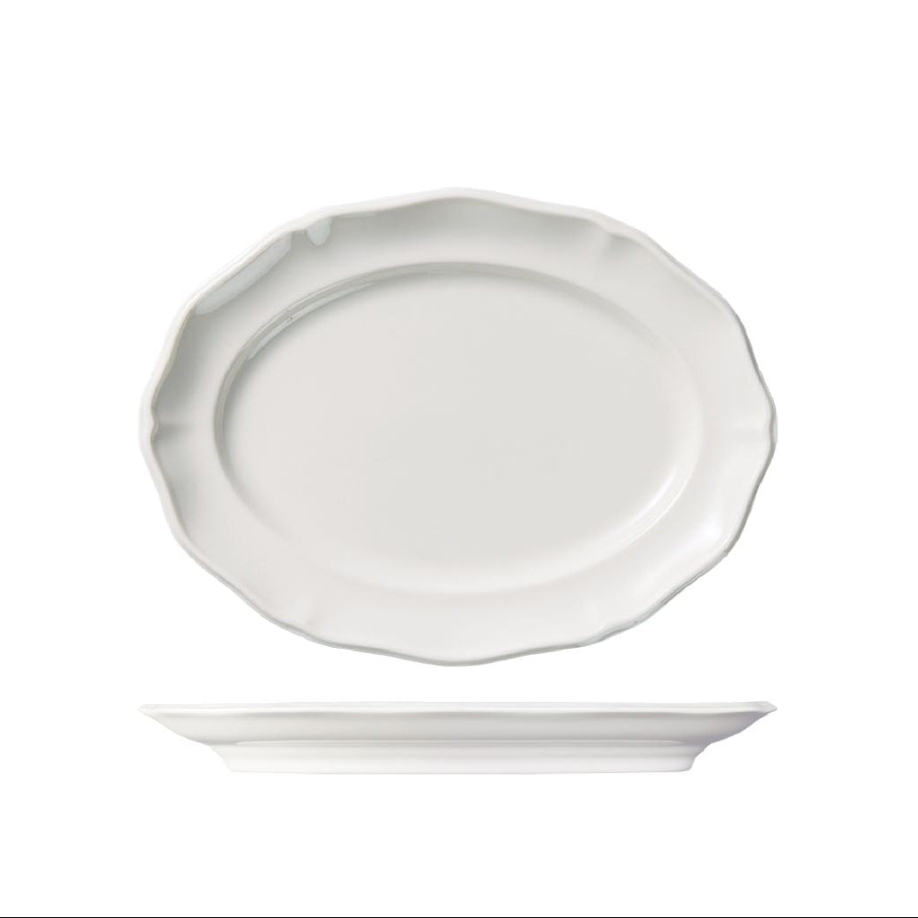 White Oval Plate on white background