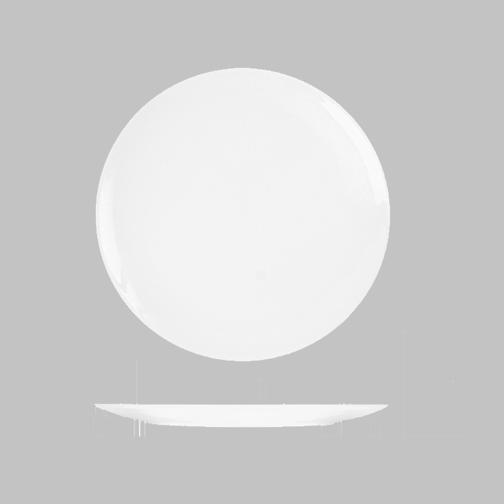 Bravura Round Flat Coupe Plate - 230mm: Pack of 12