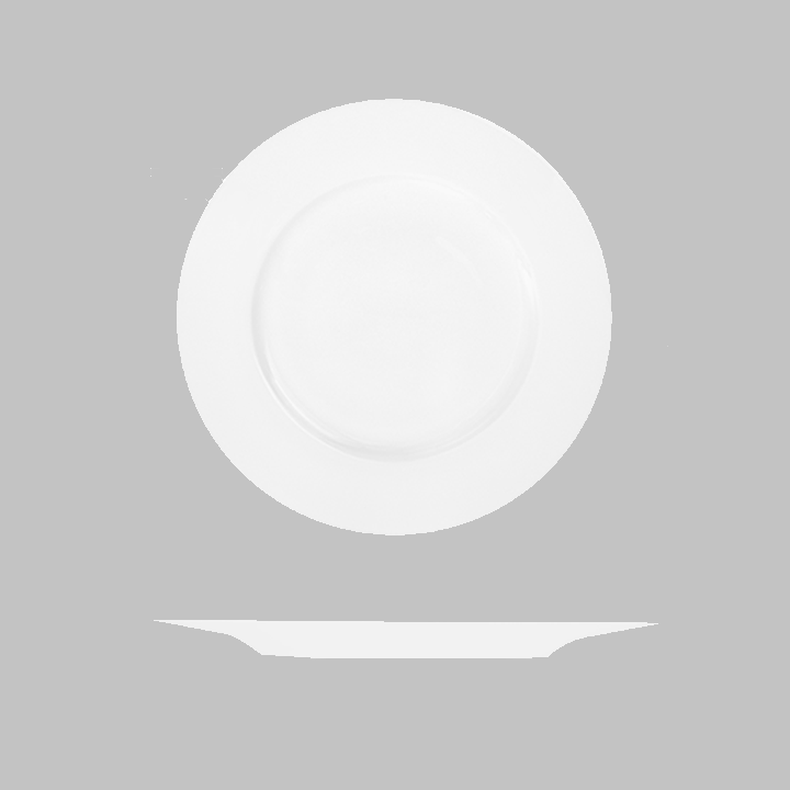 Fedra Round Flat Wide Rim Plate - 220mm: Pack of 12