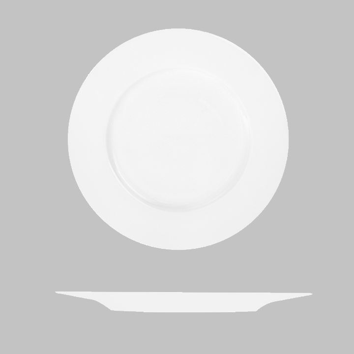Fedra Round Flat Wide Rim Plate - 270mm: Pack of 12
