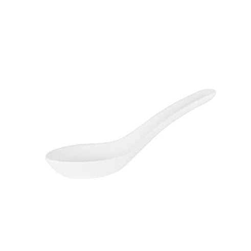 White Chinese spoon on white background