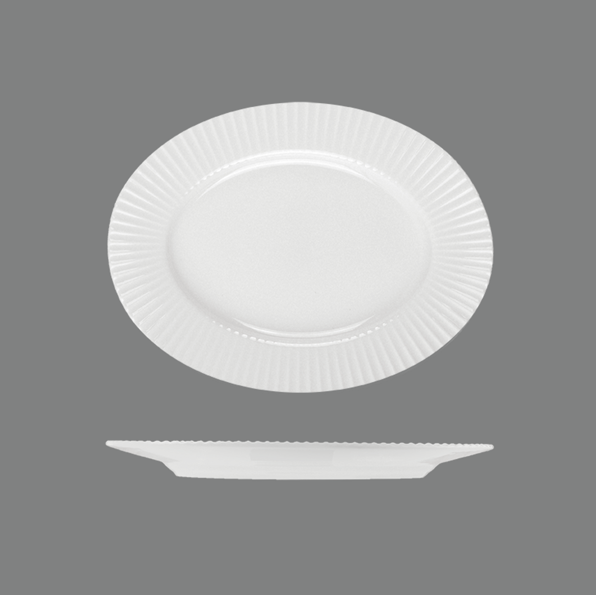 Spectra Oval Flat Wide Rim Platter 225 x 195mm: Pack of 12