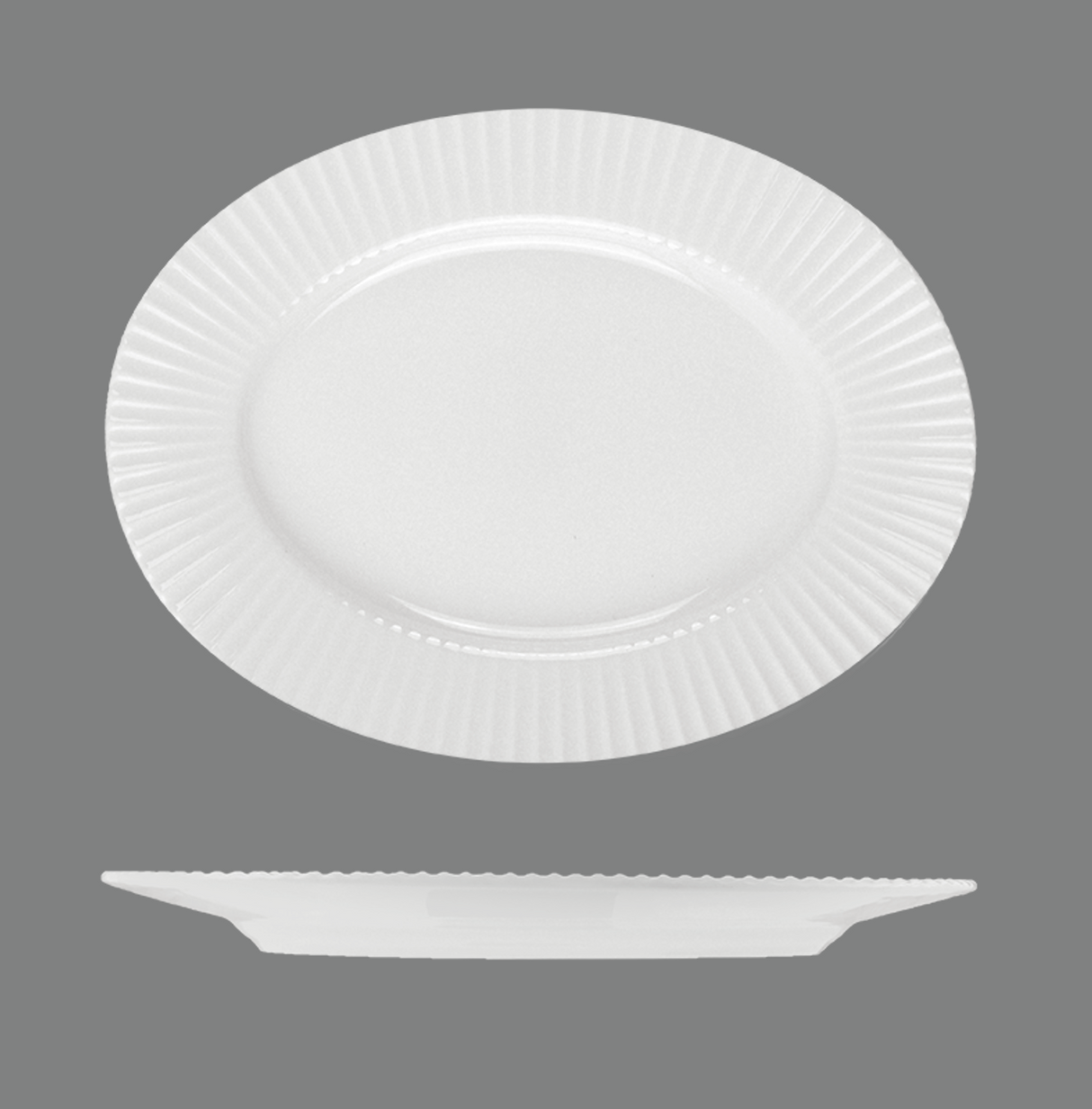 Spectra Oval Flat Wide Rim Platter 335 x 250mm: Pack of 6