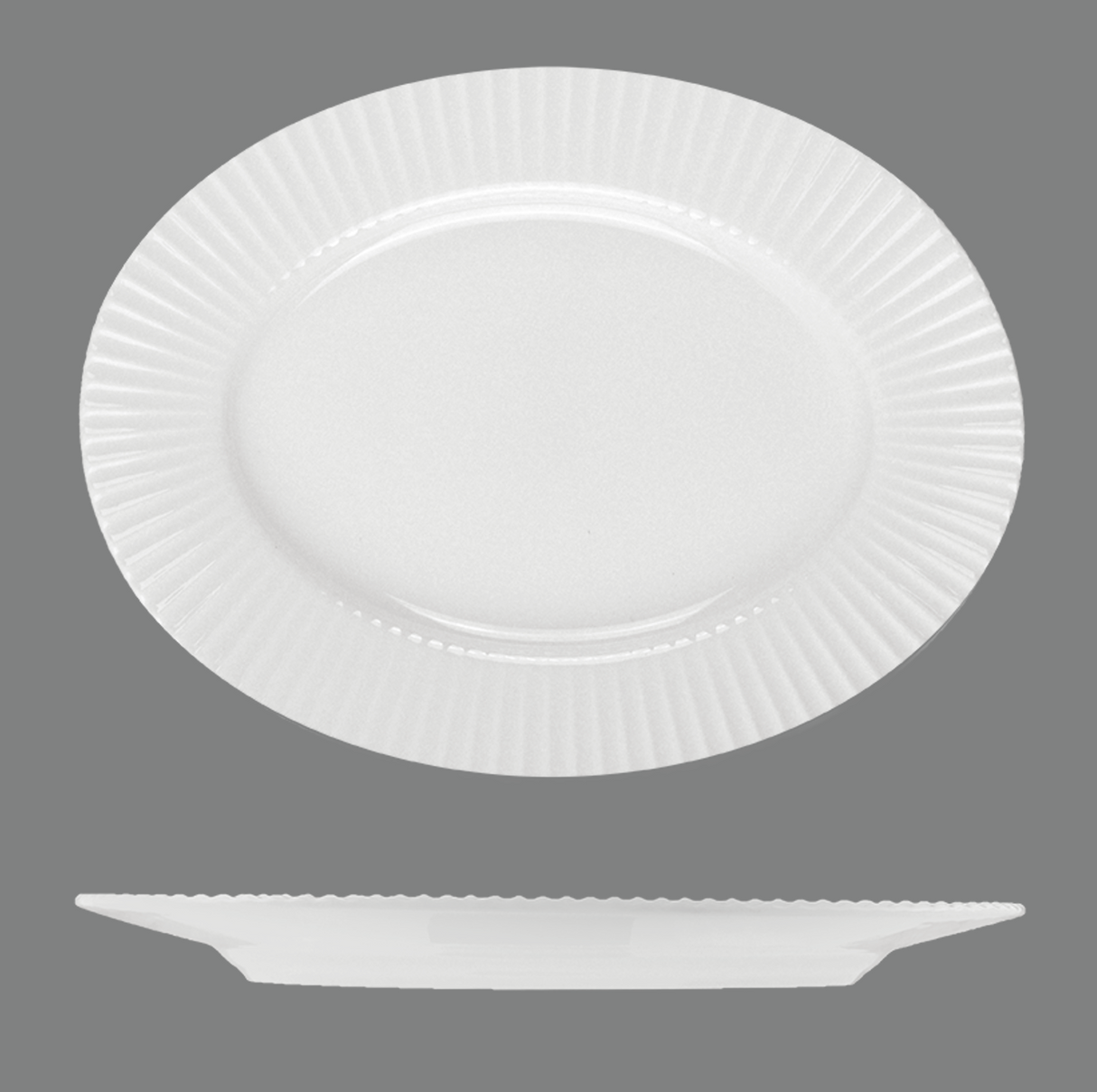 Spectra Oval Flat Wide Rim Platter - 360 x 270mm: Pack of 6