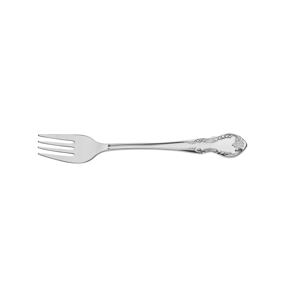 Silver fork on a white background
