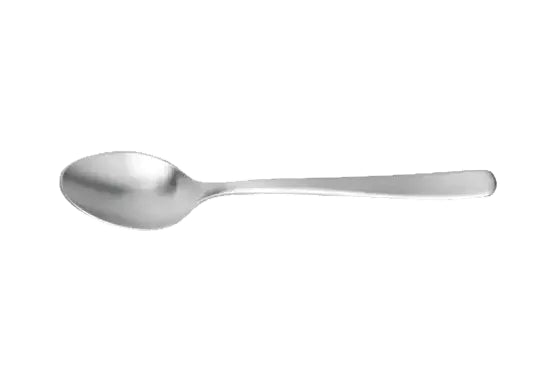 Silver spoon on a white background