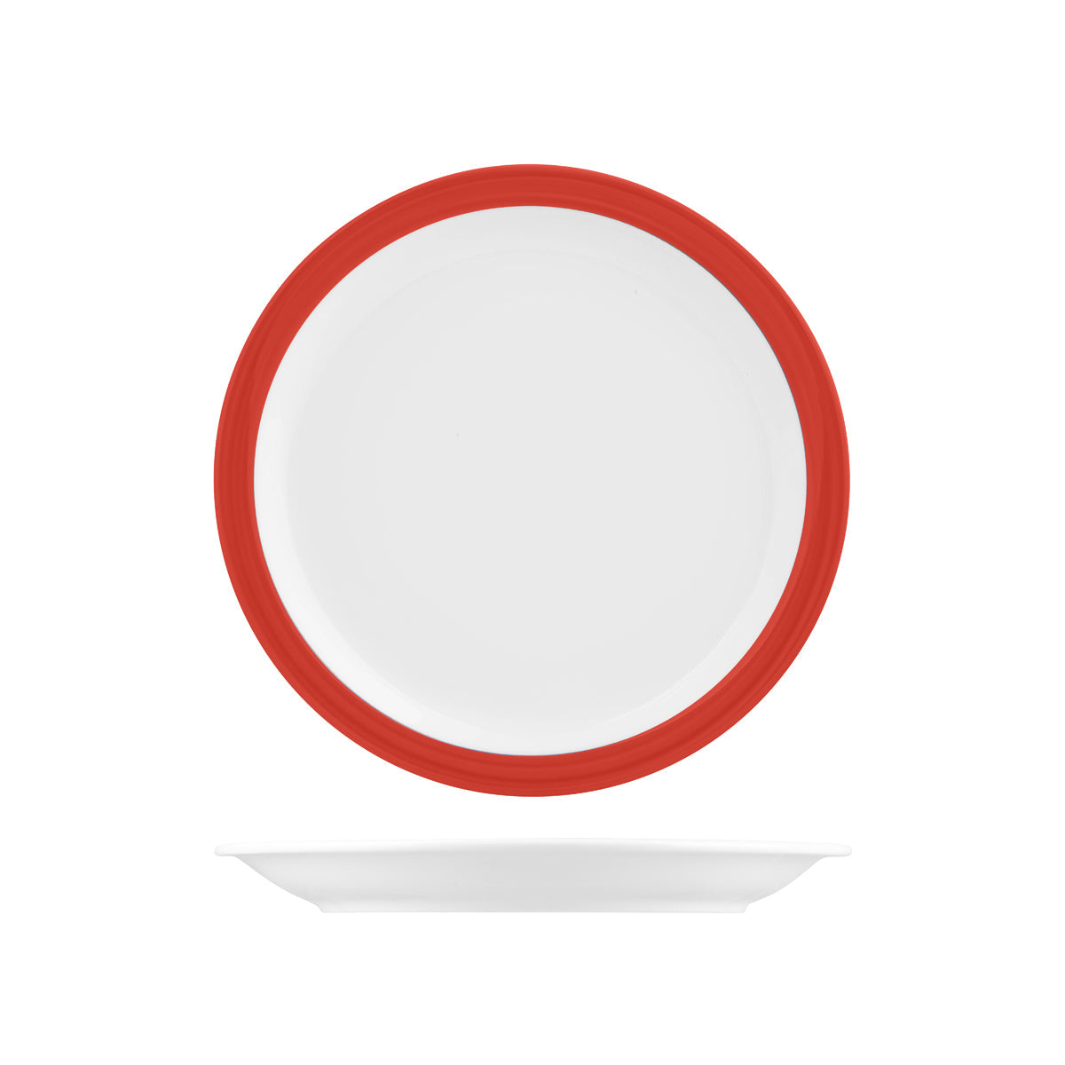Stocked Studio Round Narrow Rim Plate 225mm Hot Chilli Red