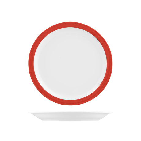 Stocked Studio Round Narrow Rim Plate 225mm Hot Chilli Red